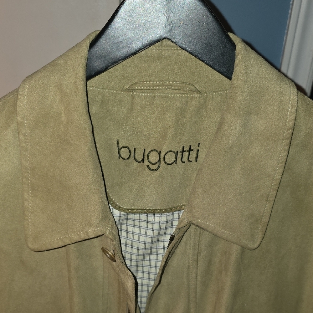 Bugatti Tan Trench Coat with Suede Finish